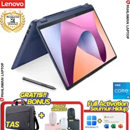 Laptop LENOVO FLEX 5-6VID OLED Flip TouchScreen Core i5 1335U RAM 16 GB SSD 512 GB Abyss Blue GARANSI 2 Tahun