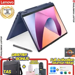 Laptop LENOVO FLEX 5-6MID Flip TouchScreen Ryzen 7 7730U RAM 16 GB SSD 512 GB Abyss Blue GARANSI 2 Tahun