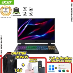 Laptop ACER NITRO 5 AN515-55E6 Gaming Black - Core i5-12500H VGA NVIDIA RTX3050 RGB