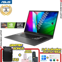 ASUS Vivobook Pro 16X OLED M7600QE-OLED913 Ryzen 9 5900HX NVIDIA RTX 3050ti Black GARANSI 2 Tahun
