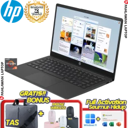 Laptop HP 14-EM0032AU Ryzen 3 7320U RAM 8GB SSD 512 GB Black GARANSI 2 Tahun