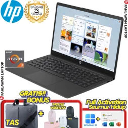 Laptop HP 245 G10 RYZEN 3 7320 RAM 8GB SSD 256GB Black GARANSI 1 Tahun