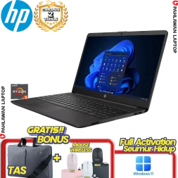 Laptop HP 255 Ryzen 5 5500U RAM 8GB SSD 256GB Black GARANSI 1 Tahun