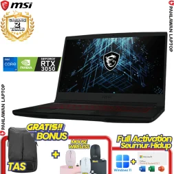 Laptop MSI THIN GF63-12UC GAMING Black - Core i7 12650H VGA NVIDIA RTX 4050 GARANSI 2 Tahun
