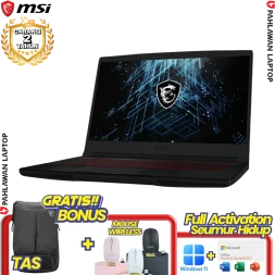 Laptop MSI Thin GF63 11UC GAMING Black - Core i5 11400H VGA NVIDIA RTX 3050 GARANSI 2 Tahun