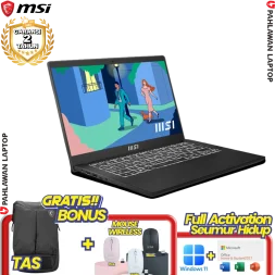 Laptop MSI MODERN 14-C12M.817 Black - Core i5 1235 8GB SSD 512GB GARANSI 2 Tahun