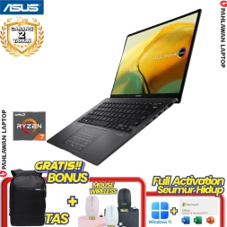 ASUS ZenBook UM3402YA-OLEDS551 TouchScreen Ryzen 5 5625U RAM 8 GB SSD 512GB Black GARANSI 2 Tahun