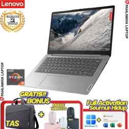 Laptop LENOVO IdeaPad Slim 1 5FID Ryzen 3 7320 RAM 8GB SSD 512 GB Cloud Grey GARANSI 2 Tahun