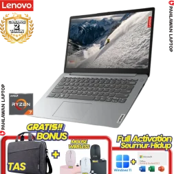 Laptop LENOVO IdeaPad Slim 1 3HID Ryzen 3 7320 RAM 8GB SSD 256 GB Cloud Grey GARANSI 2 Tahun