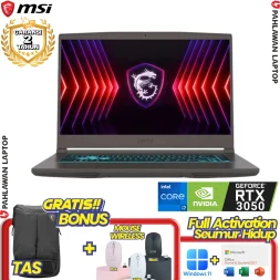 Laptop MSI THIN 15-B13UC GAMING Cosmor Grey - Core i7 13620H VGA NVIDIA RTX 3050 GARANSI 2 Tahun