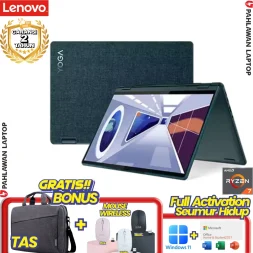 Laptop LENOVO YOGA 6-3QID Flip TouchScreen 100% sRGB Ryzen 7 7730U RAM 16 GB SSD 512 GB Dark Teal Fabric GARANSI 2 Tahun