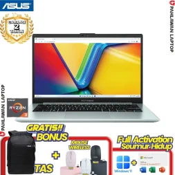 ASUS VivoBook Go 14 E1404FA-FHD322 Ryzen 3 7320H RAM 8 GB SSD 256 GB Green Grey GARANSI 2 Tahun