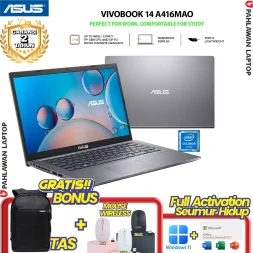 ASUS VivoBook A416MAO-FHD426 Celeron N4020 RAM 8 GB SSD 256 GB Grey GARANSI 2 Tahun