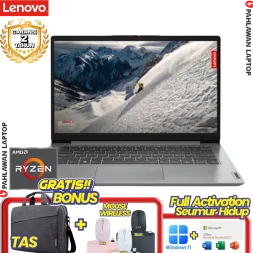 Laptop LENOVO IdeaPad Slim 1 8BID Celeron N4020 RAM 8GB SSD 512 GB Grey GARANSI 2 Tahun
