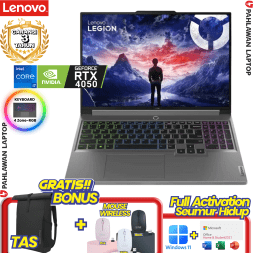 Laptop LENOVO LEGION 5-BWID CORE i7 14650HX VGA NVIDIA RTX 4050 RAM 16 GB SSD 512 GB Luna Grey GARANSI 3 Tahun