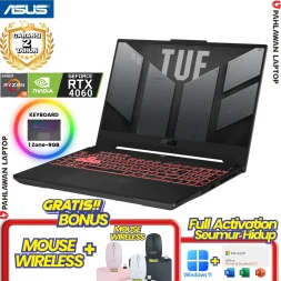ASUS TUF GAMING TUF FA507UV-R946KLM-O Ryzen 9 8945H VGA NVIDIA RTX 4060 RAM 16 GB SSD 1 TB Mecha Grey GARANSI 2 Tahun