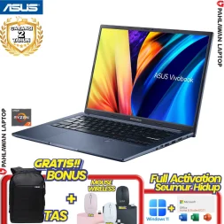 ASUS VivoBook M1403QA-VIPS751 Ryzen 7 5800H RAM 16GB SSD 512 GB Quiet Blue WUXGA IPS GARANSI 2 Tahun