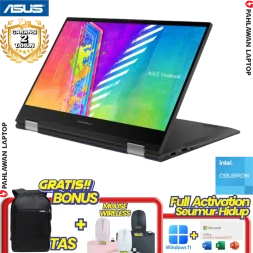 ASUS VivoBook S 14 Flip TP1400KA-VIPS451 TouchScreen Celeron N4500 RAM 8 GB SSD 512GB Quiet Blue GARANSI 2 Tahun
