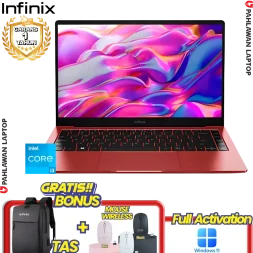 Laptop INFINIX InBook X2 Red - Core i3 1115G4 RAM 8GB SSD 256GB LCD 100% sRGB