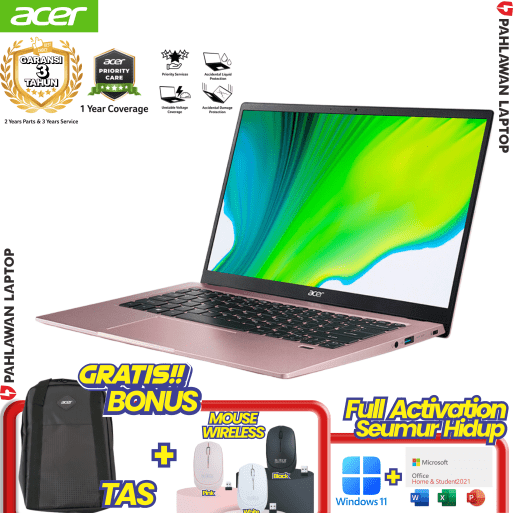 Laptop ACER SWIFT GO 14 41R9YR Ryzen 5 7530U RAM 16GB SSD 512GB Rose Sakura