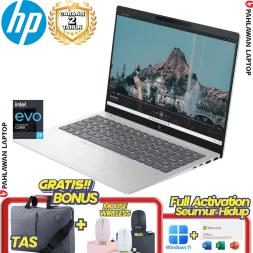 Laptop HP Pavilion Plus 14-EW0015TU OLED Core i7 1355U EVO RAM 16 GB SSD 1 TB Silver GARANSI 2 Tahun