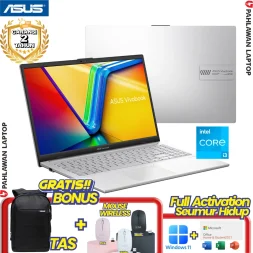 ASUS VivoBook Go 14 E1404GA-FHD323 Core i3 N305 8 CORE RAM 8 GB SSD 256 GB Silver GARANSI 2 Tahun
