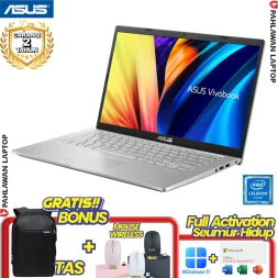 ASUS VivoBook GO 14 A1400KA-FHD4510 Celeron N4500 RAM 4 GB SSD 512 GB Silver GARANSI 2 Tahun
