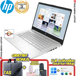 HP 14S-FQ0562AU AMD Athlon 3050 RAM 4 GB SSD 512 GB Silver GARANSI 2 Tahun