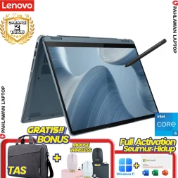 Laptop LENOVO FLEX 5-3KID Flip TouchScreen Core i5 1335U RAM 16 GB SSD 512 GB Stone Blue GARANSI 2 Tahun