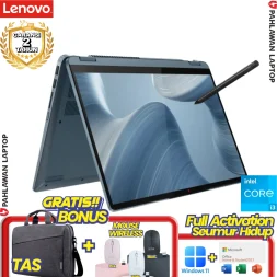 Laptop LENOVO FLEX 5-7SID Flip TouchScreen Core i3 1315U RAM 8GB SSD 512 GB Stone Blue GARANSI 2 Tahun