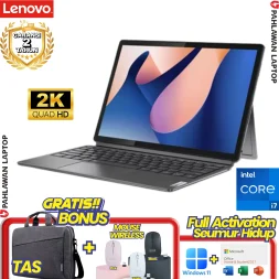 Laptop LENOVO IdeaPad Slim DUET 5-2FID 2 in 1 Tablet - Intel CORE i7 1255U RAM 16 GB SSD 512 GB 12.4 inch 2.5K Storm Grey GARANSI 2 Tahun