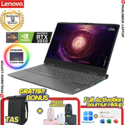 Laptop LENOVO IdeaPad Gaming LOQ 15-C9ID RYZEN 7 7840HS VGA NVIDIA RTX 3050 RAM 8 GB SSD 512 GB 100%sRGB Storm Grey GARANSI 2 Tahun